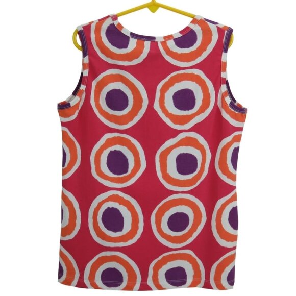 CR Kids Size 7 Girls Top Colorful Sleeveless Circle Pattern - Picture 2 of 3